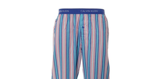 Pruhované pánské kalhoty Calvin Klein v modré barvě