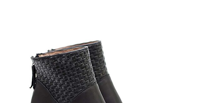Dámské černé kotníčkové boty z kůže Shoe the Bear