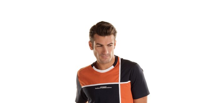 Pánské modro-oranžové tričko Gianfranco Ferré