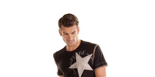 Pánské černé tričko Gianfranco Ferré s hvězdou