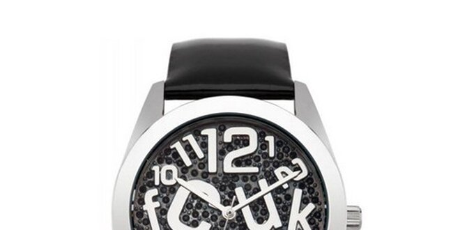 Dámské hodinky s kamínky FCUK - Černé
