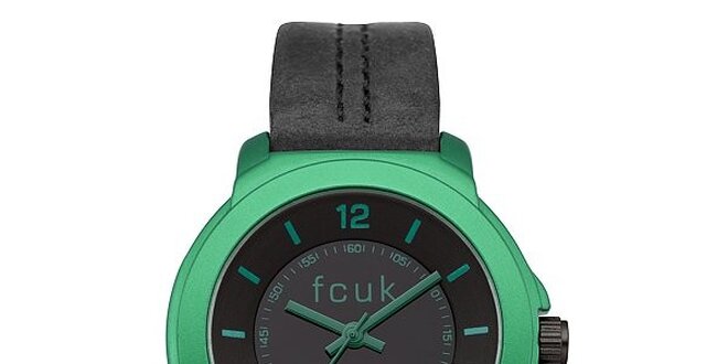 Dámské černo-zelené hodinky FCUK Ladies