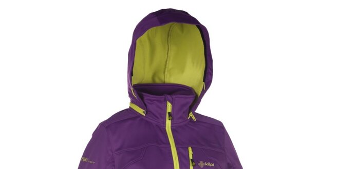 Dámská fialová softshellová bunda s kapucí Kilpi