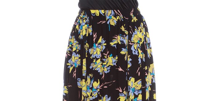 Dámská černá sukně s květinovým vzorem Oriana