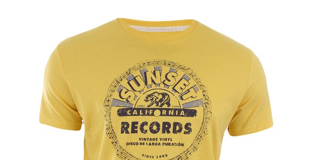 Pánské žluté tričko s potiskem Timeout