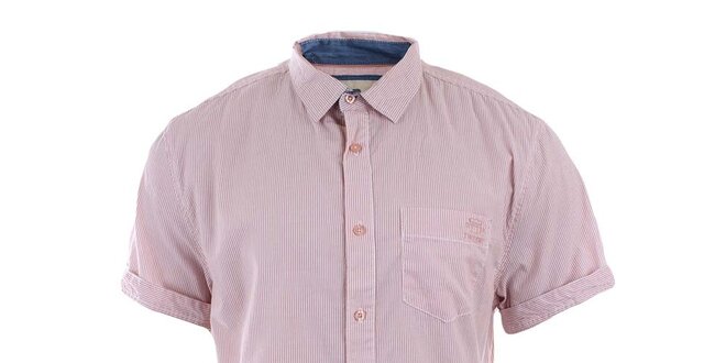 Pánská růžovo-bílá košile s proužky Timeout