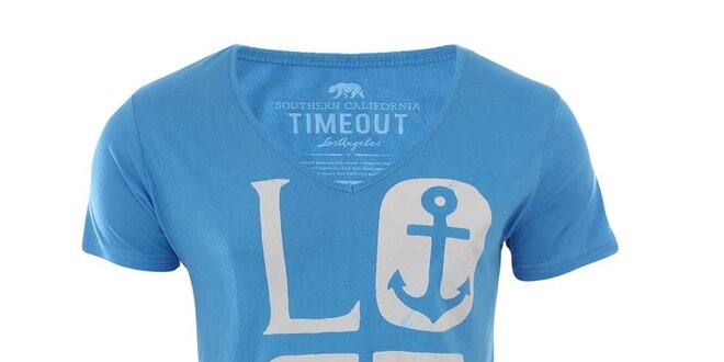 Pánské světle modré tričko s kotvou Timeout