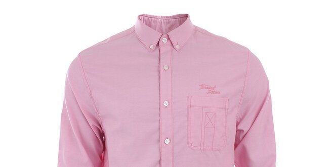 Pánská světle růžová košile s dlouhým rukávem Timeout