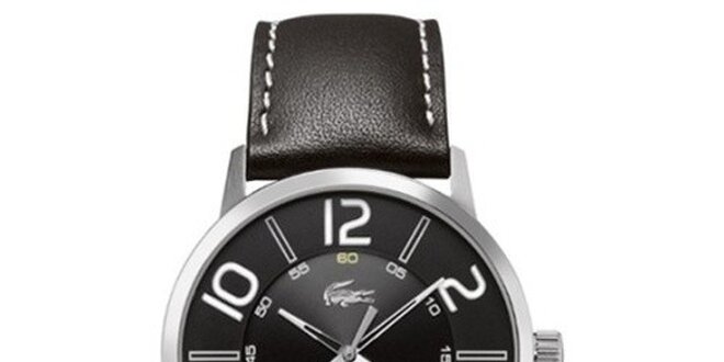 Pánské černé hodinky s bílými detaily Lacoste
