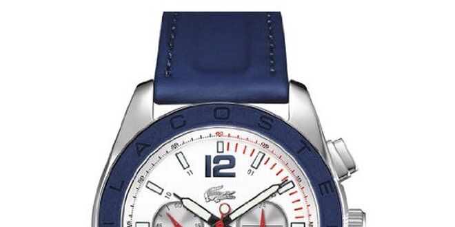 Pánské ocelové hodinky s modrým páskem Lacoste