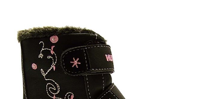 Dětské černé zimní boty s prošíváním Numero Uno