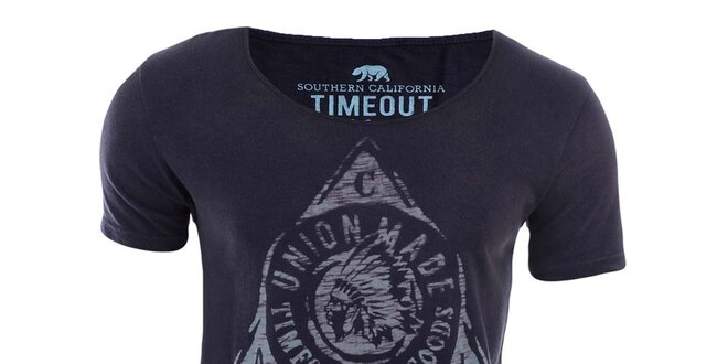 Pánské tmavě modré tričko s indiánem Timeout