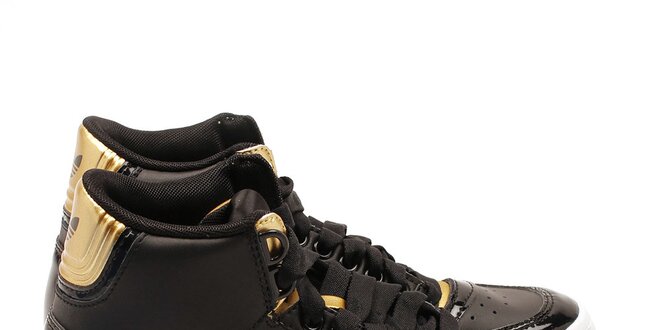 Dámské černé kotníkové tenisky se zlatými detaily Adidas