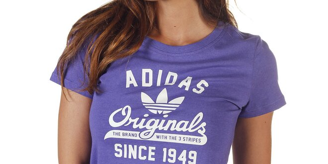 Dámské fialové tričko s krátkým rukávem Adidas