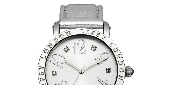 Dámské stříbrné hodinky s nápisy Lipsy