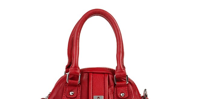 Dámská červená kožená kabelka se zámečkem Giulia
