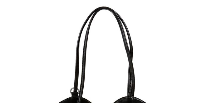 Dámská černá kožená kabelka asymetrického střihu Giulia