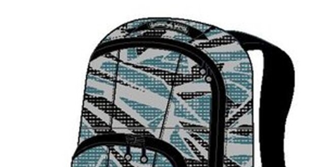 Bílo-černo-modrý vzorovaný batoh Alpine Pro