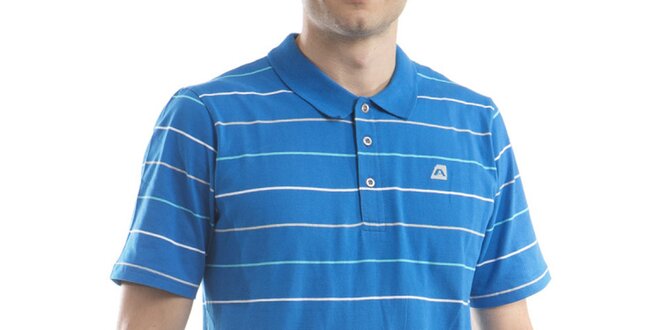 Pánské modré polo tričko s proužky Alpine Pro
