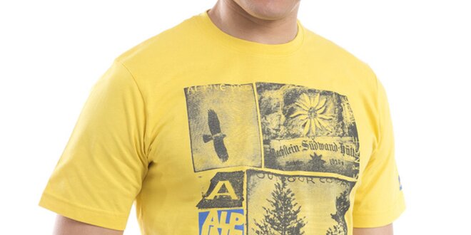 Pánské žluté bavlněné tričko Alpine Pro
