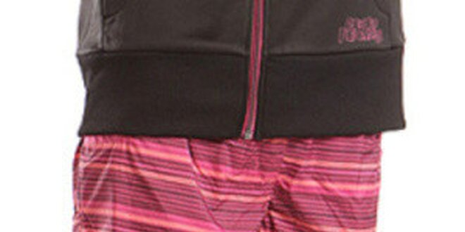 Dámské růžové pruhované šortky Alpine Pro