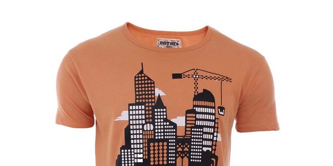 Pánské oranžové tričko s městem River Rock