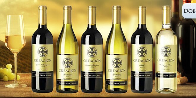 Výběr 6 chilských vín značky Creación