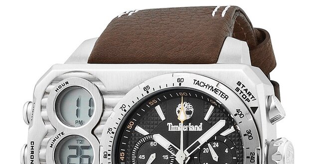 Pánské hodinky Timberland HT3, tmavěhnědý řemínek
