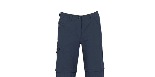 Dámské tmavě modré kalhoty se zipy na nohavicích Bergson