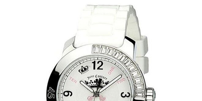 Dámské hodinky s bílým silikonovým řemínkem Juicy Couture