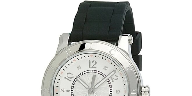 Dámské hodinky s černým silikonovým řemínkem Juicy Couture