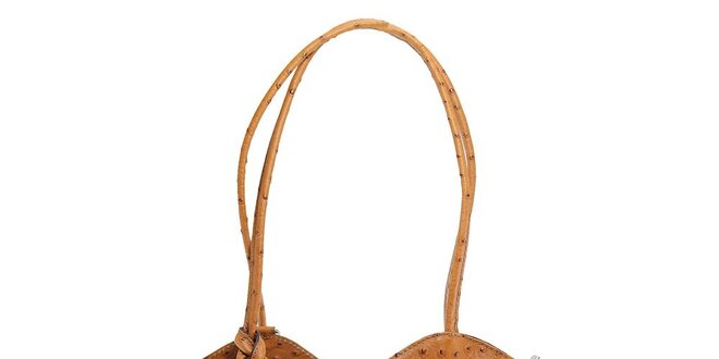 Dámská hnědá kožená kabelka s reliéfním vzorem Florence Bags