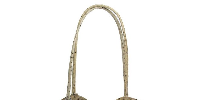 Dámská šedohnědá kožená kabelka s reliéfním vzorem Florence Bags