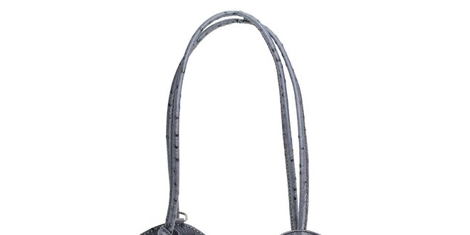 Dámská šedá kožená kabelka s reliéfním vzorem Florence Bags