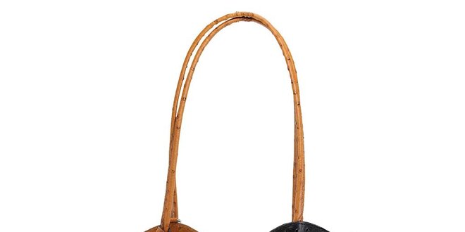 Dámská černo-hnědá kožená kabelka s reliéfním vzorem Florence Bags