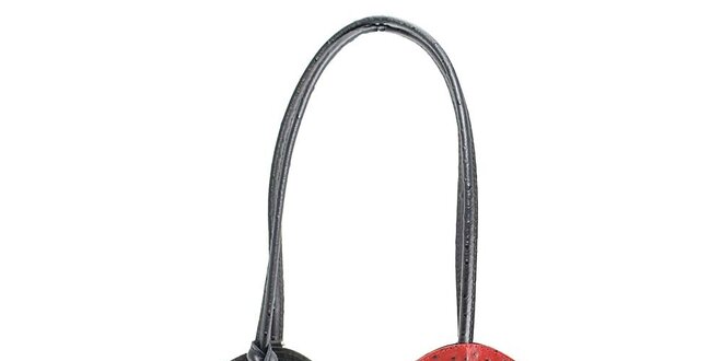 Dámská červeno-černá kožená kabelka s reliéfním vzorem Florence Bags