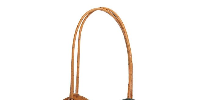 Dámská zeleno-béžová kožená kabelka s reliéfním vzorem Florence Bags