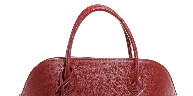 Dámská červená kožená kabelka s odnímatelným popruhem Florence Bags