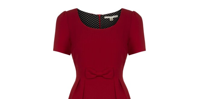 Dámské červené šaty s mašličkou Uttam Boutique