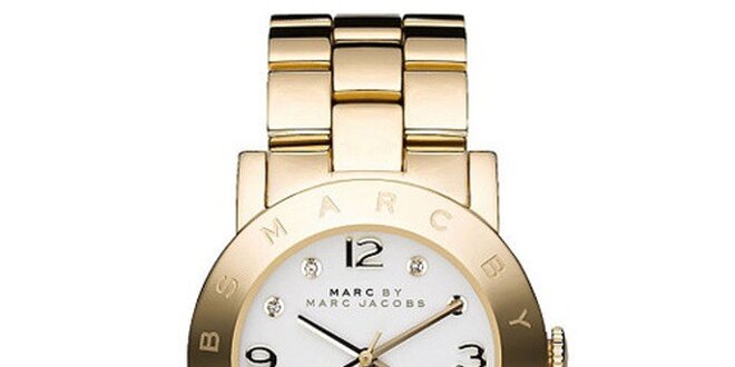 Dámské pozlacené ocelové hodinky se světlým ciferníkem Marc Jacobs