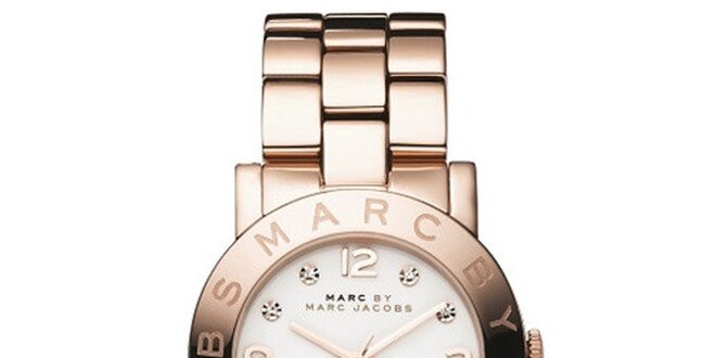 Dámské hodinky v barvě růžového zlata s bílým ciferníkem Marc Jacobs