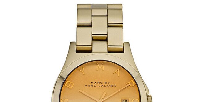 Dámské zlaté hodinky s nápisem Marc Jacobs
