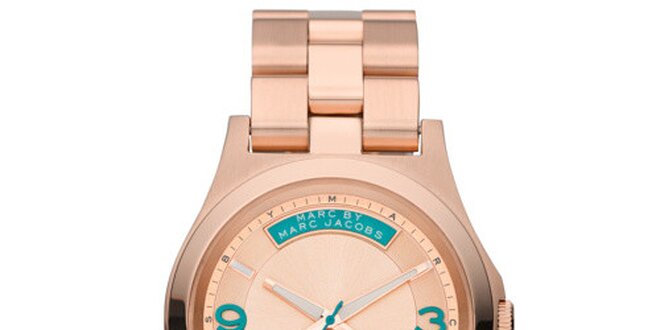 Dámské pozlacené ocelové hodinky s barevnými číslicemi Marc Jacobs