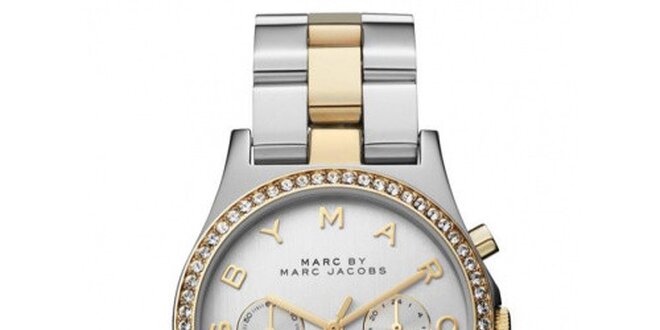 Dámské dvoubarevné hodinky se zirkony Marc Jacobs
