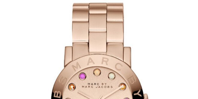 Dámské pozlacené hodinky s barevnými indexy Marc Jacobs