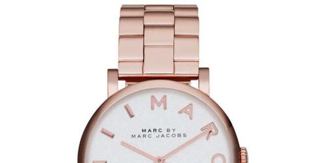 Dámské růžově zlaté hodinky s kulatým pouzdrem Marc Jacobs