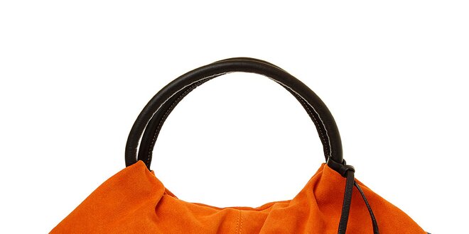 Dámská oranžová semišová kabelka Puntotres
