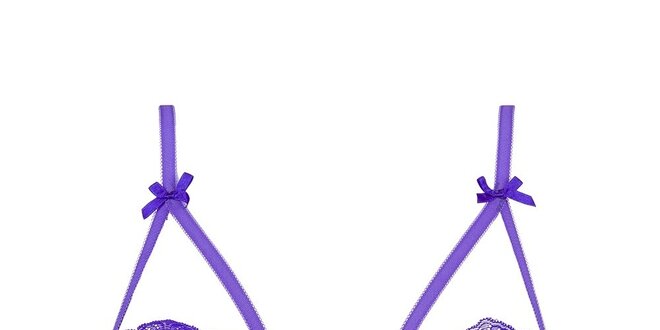 Dámská krajková podprsenka s mašličkou ve fialové barvě Sapph