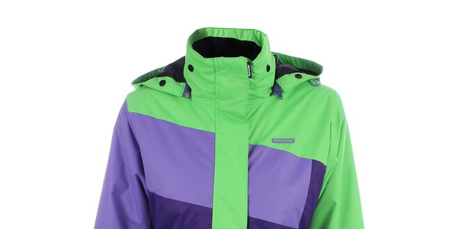 Dámská fialovo-zelená lyžařská bunda s kapucí Envy