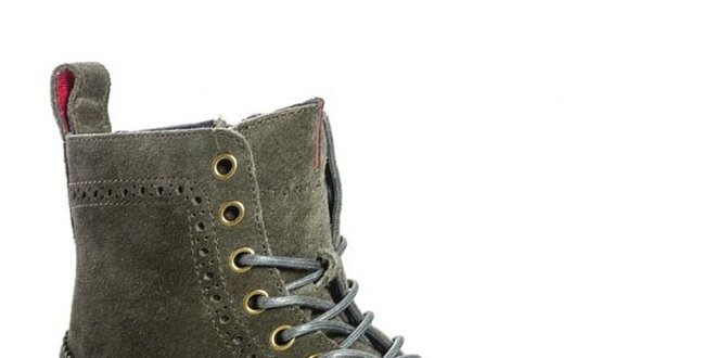 Pánské olivové kotníčkové boty Tommy Hilfiger